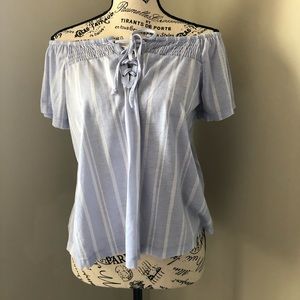 Almost Famous off the shoulder striped blouse